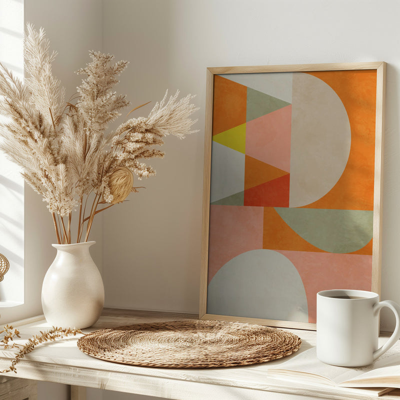 Summer Circles22 4 V - Stretched Canvas, Poster or Fine Art Print I Heart Wall Art