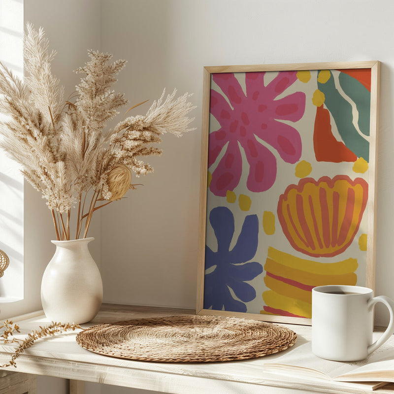 Happy Summer No 4 - Stretched Canvas, Poster or Fine Art Print I Heart Wall Art