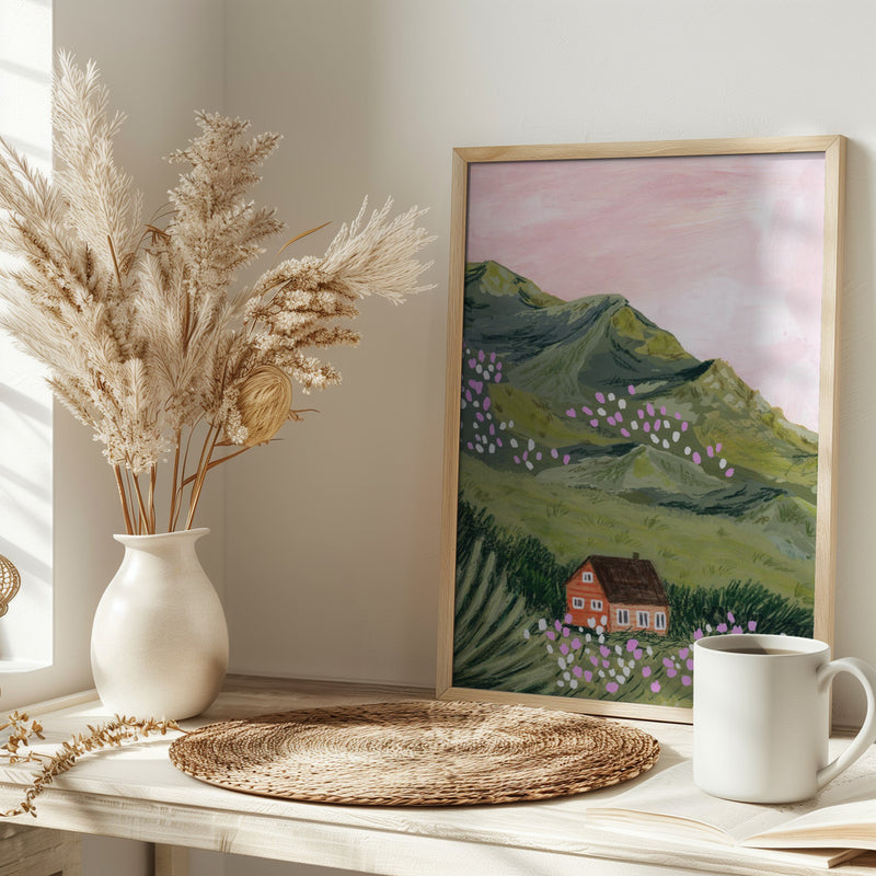 Mountain House - Stretched Canvas, Poster or Fine Art Print I Heart Wall Art