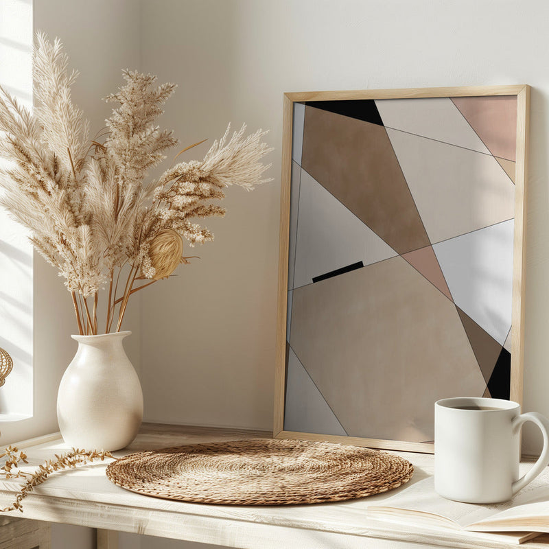 Geometric Beige art - Stretched Canvas, Poster or Fine Art Print I Heart Wall Art