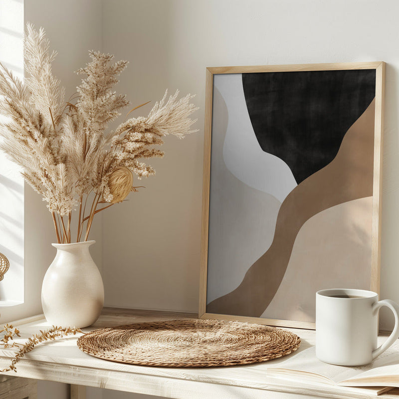 Abstract Beige and Brown Art - Stretched Canvas, Poster or Fine Art Print I Heart Wall Art