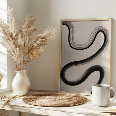 Black Brush Stroke Art - Stretched Canvas, Poster or Fine Art Print I Heart Wall Art