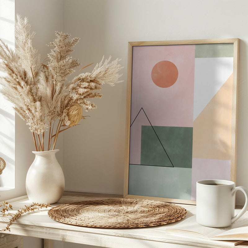 Pastel Tones With Minimalist Shapes - Stretched Canvas, Poster or Fine Art Print I Heart Wall Art