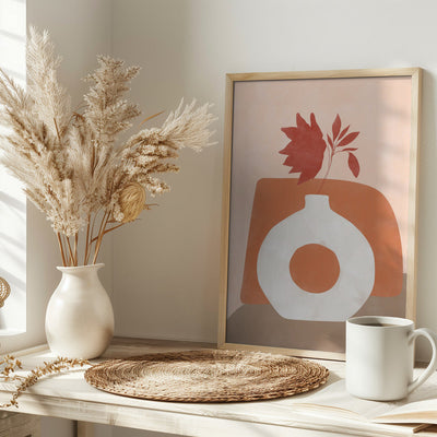 Vase and Leaves - Stretched Canvas, Poster or Fine Art Print I Heart Wall Art