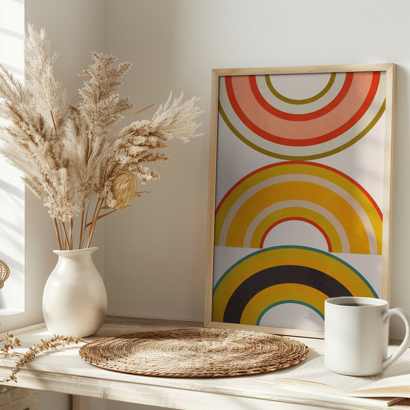 Rainbow Suns 6 - Stretched Canvas, Poster or Fine Art Print I Heart Wall Art