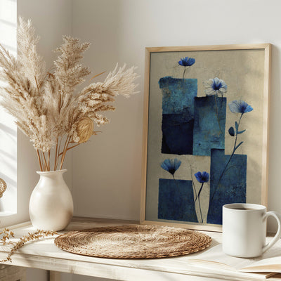 Blocks And Flowers - Stretched Canvas, Poster or Fine Art Print I Heart Wall Art