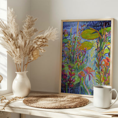 Vibrant Garden Path - Stretched Canvas, Poster or Fine Art Print I Heart Wall Art