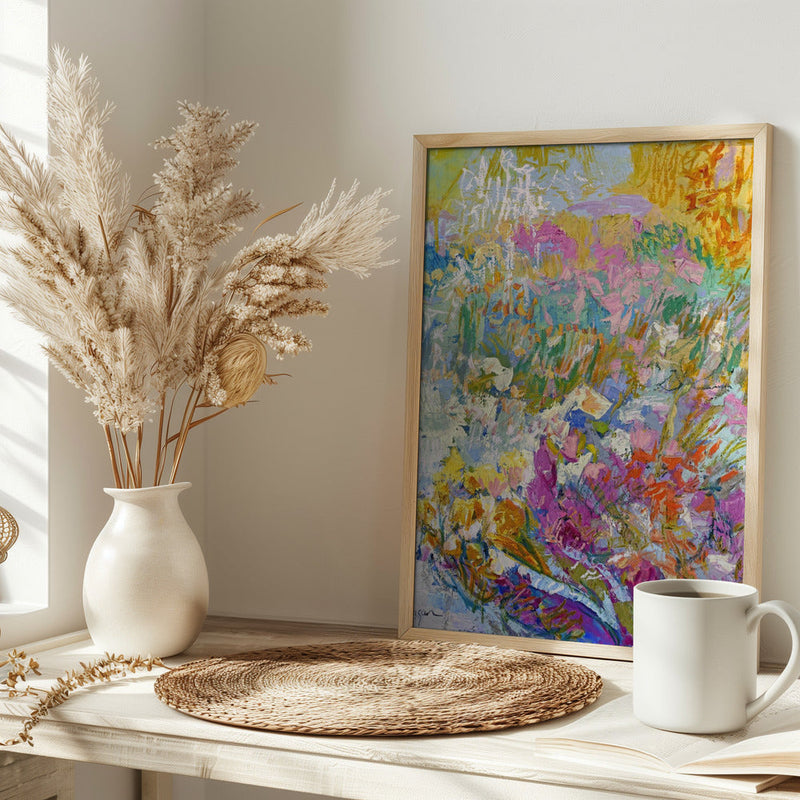 Vibrant Garden Dream - Stretched Canvas, Poster or Fine Art Print I Heart Wall Art