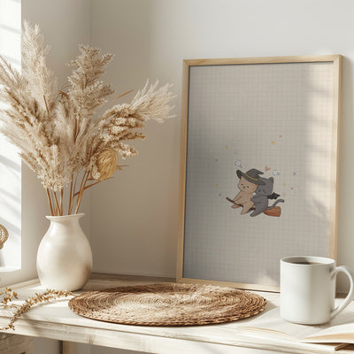 Cat and Dog In Halloween - Stretched Canvas, Poster or Fine Art Print I Heart Wall Art