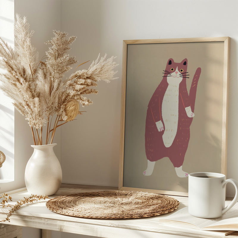Brown and white cat - Stretched Canvas, Poster or Fine Art Print I Heart Wall Art