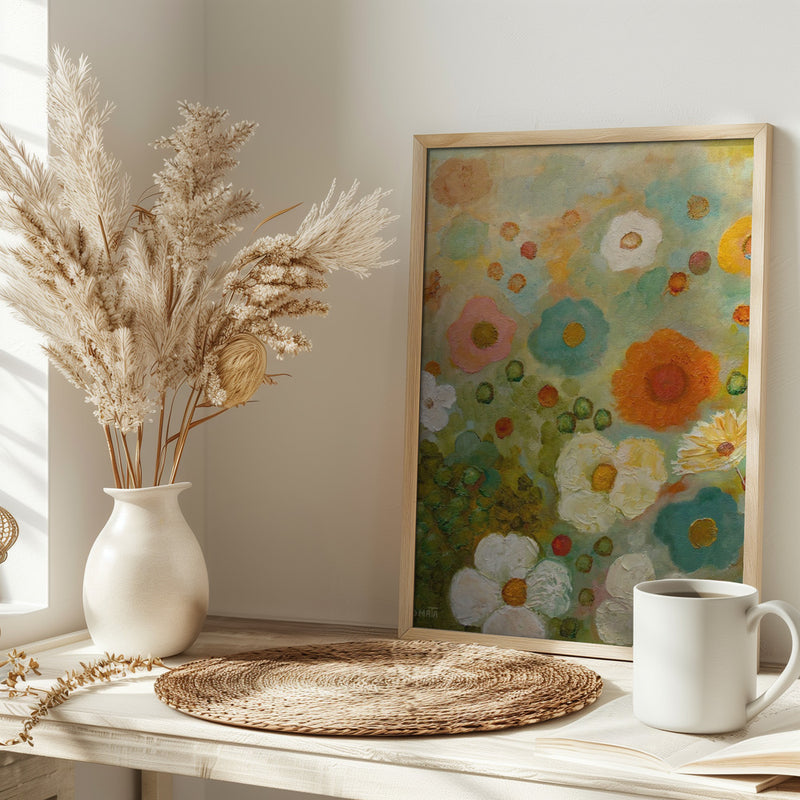 Flower Whirl - Stretched Canvas, Poster or Fine Art Print I Heart Wall Art