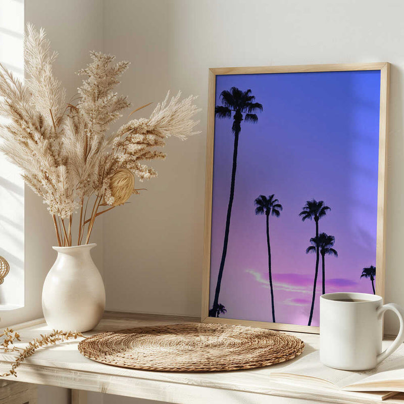 Palm Tree Sunset - Stretched Canvas, Poster or Fine Art Print I Heart Wall Art