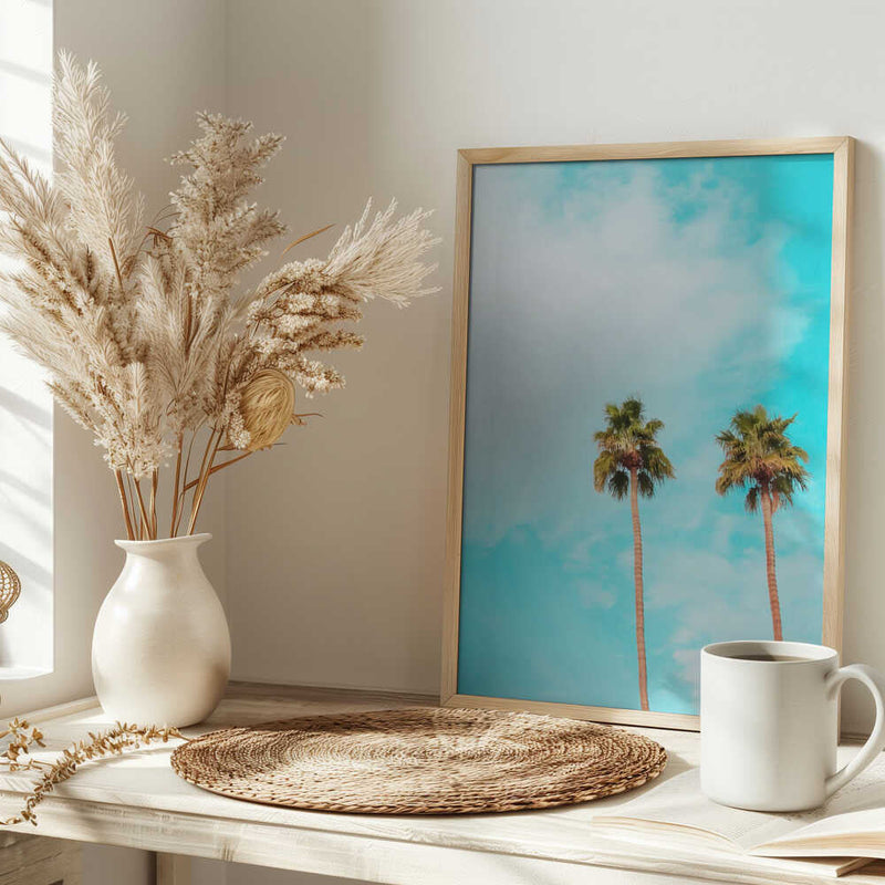Twin Palms - Stretched Canvas, Poster or Fine Art Print I Heart Wall Art
