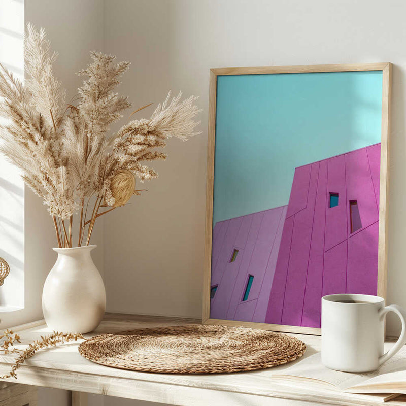 Saguaro Hotel Pink Building Walls - Stretched Canvas, Poster or Fine Art Print I Heart Wall Art