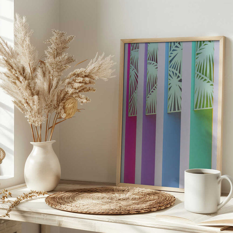 Rainbow Color Wall at The Saguaro - Stretched Canvas, Poster or Fine Art Print I Heart Wall Art