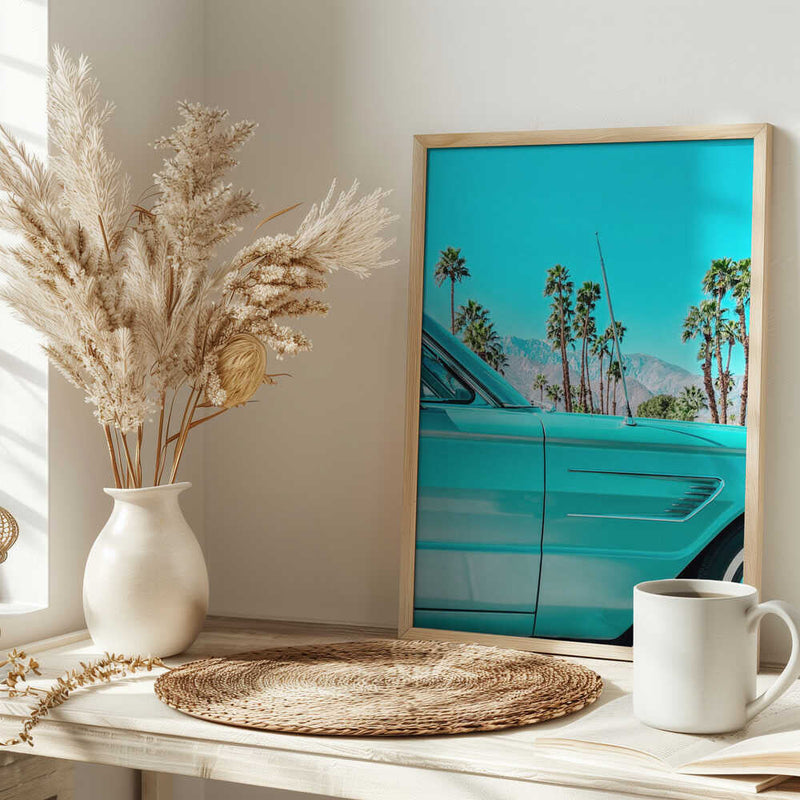 Teal Thunderbird in Palm Springs - Stretched Canvas, Poster or Fine Art Print I Heart Wall Art
