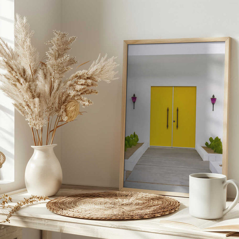 Yellow Doors in Palm Springs - Stretched Canvas, Poster or Fine Art Print I Heart Wall Art