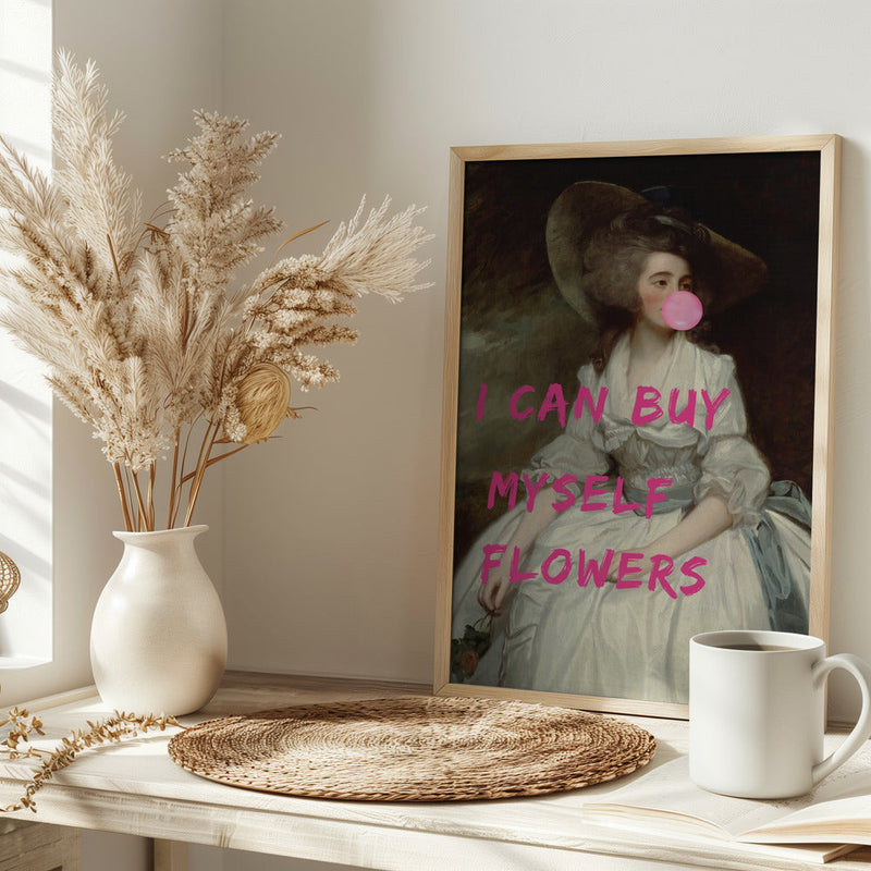 I Can Buy Myself Flowers - Stretched Canvas, Poster or Fine Art Print I Heart Wall Art