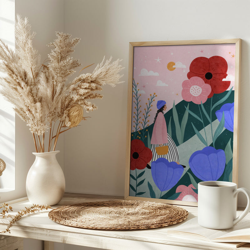 Flower Walk - Stretched Canvas, Poster or Fine Art Print I Heart Wall Art