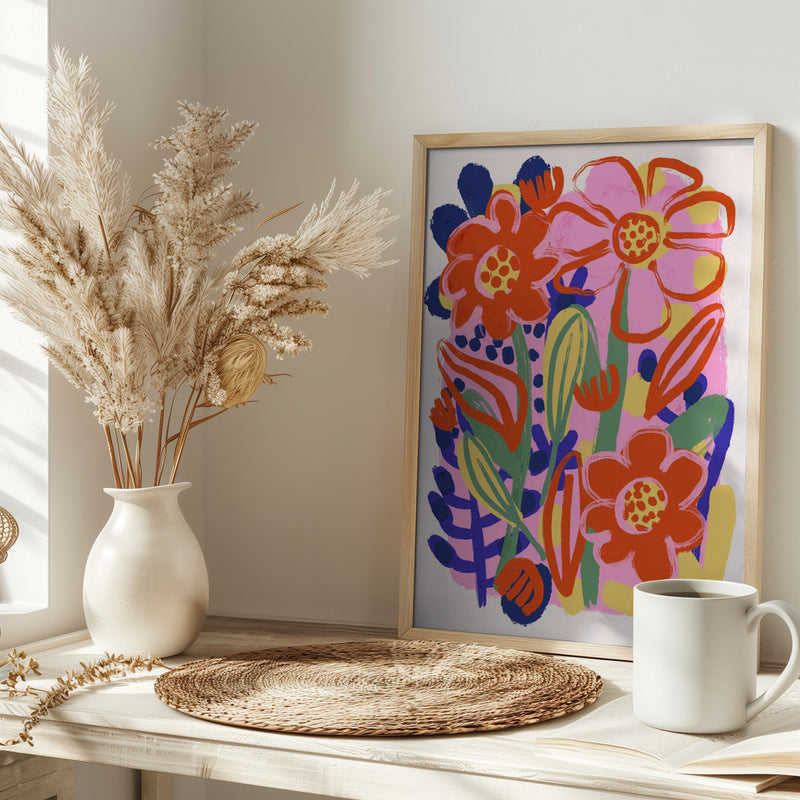 Summer Flowers No 2 - Stretched Canvas, Poster or Fine Art Print I Heart Wall Art