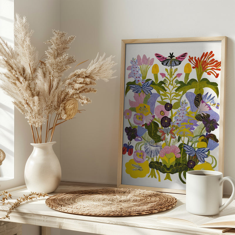 9933x14043 Din Sleeping 143 Abstract Autumn Floral.png - Stretched Canvas, Poster or Fine Art Print I Heart Wall Art