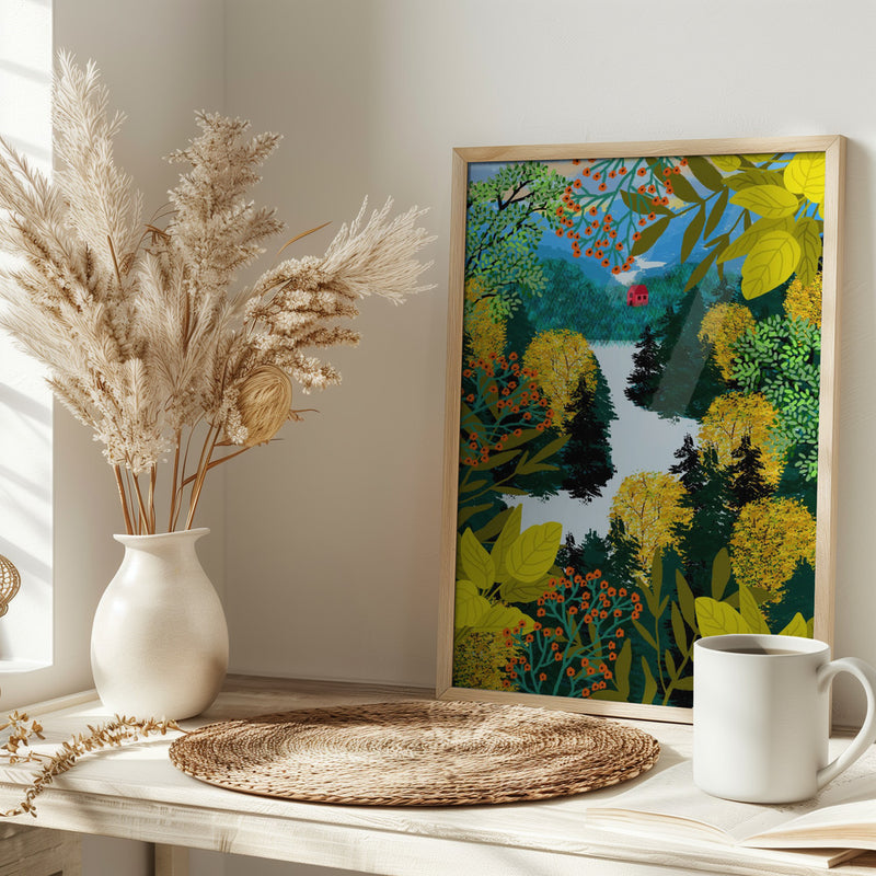 9933x14043 Din 127 View From the Mountain - Stretched Canvas, Poster or Fine Art Print I Heart Wall Art