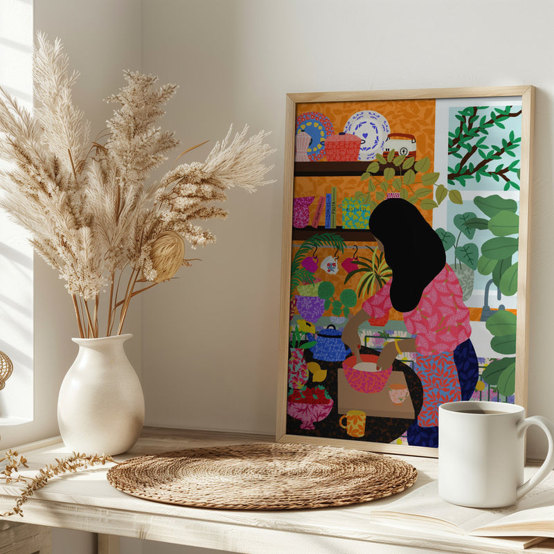 9933x14043 Din 128 Cooking My Breakfast - Stretched Canvas, Poster or Fine Art Print I Heart Wall Art