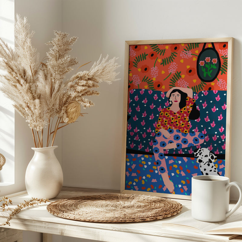 9933x14043 Din 138 Girl In the Sofa.png - Stretched Canvas, Poster or Fine Art Print I Heart Wall Art