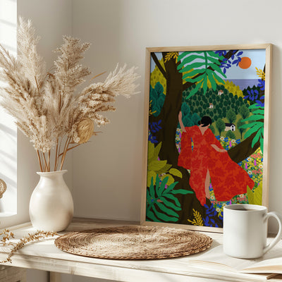 9933x14043 Din 76 Girl In a Tree - Stretched Canvas, Poster or Fine Art Print I Heart Wall Art