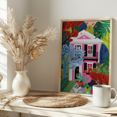 9933x14043 Din 79 House In the Woods - Stretched Canvas, Poster or Fine Art Print I Heart Wall Art