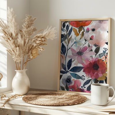 Watercolor Floral No. 5 - Stretched Canvas, Poster or Fine Art Print I Heart Wall Art