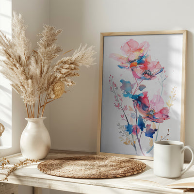 Watercolor Floral No. 8 - Stretched Canvas, Poster or Fine Art Print I Heart Wall Art