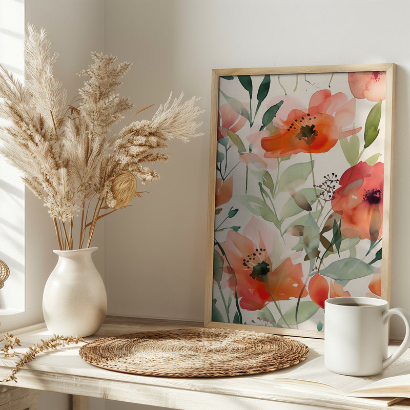Watercolor Floral No. 10 - Stretched Canvas, Poster or Fine Art Print I Heart Wall Art