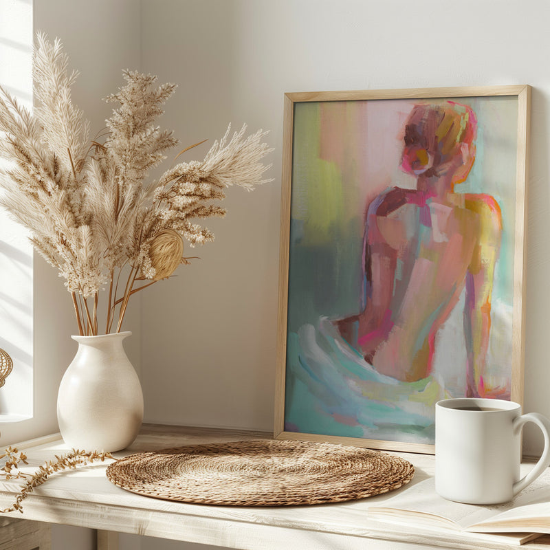 Woman Posing - Stretched Canvas, Poster or Fine Art Print I Heart Wall Art