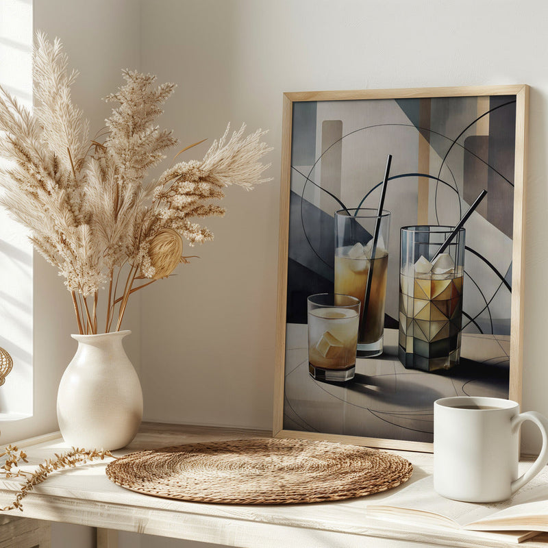 Cubist Cocktails - Stretched Canvas, Poster or Fine Art Print I Heart Wall Art