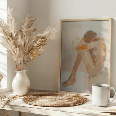 Woman In Bathroom - Stretched Canvas, Poster or Fine Art Print I Heart Wall Art