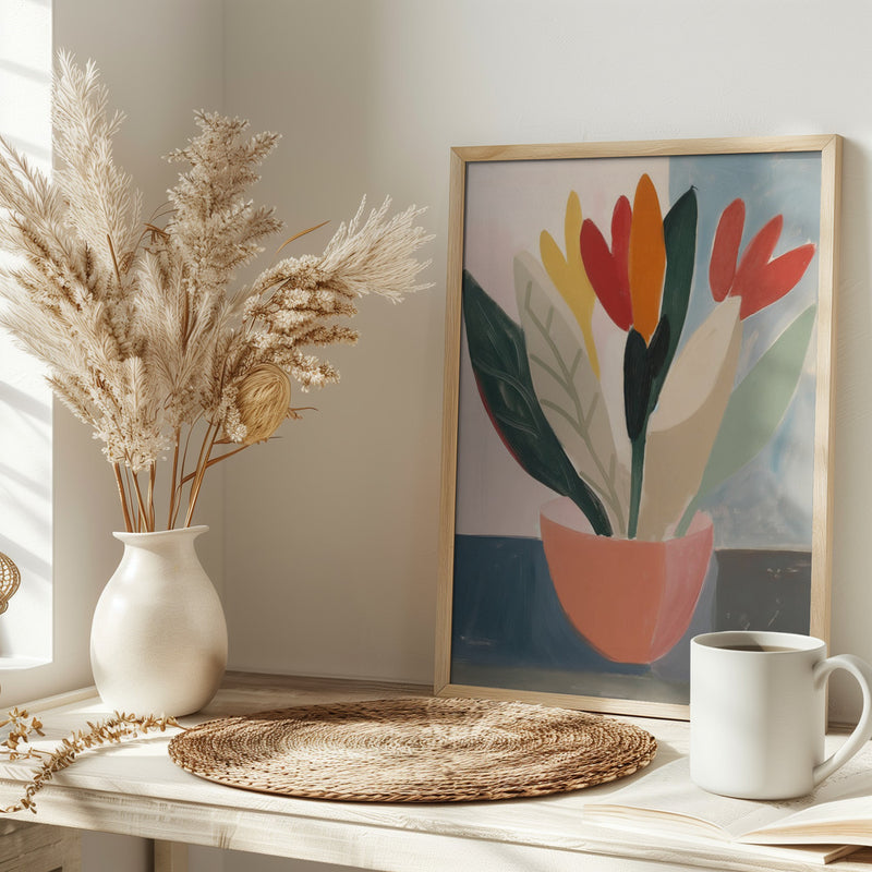Flowers In a Vase - Stretched Canvas, Poster or Fine Art Print I Heart Wall Art