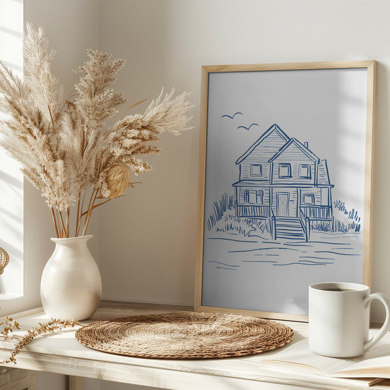 Nantucket Beachhouse - Stretched Canvas, Poster or Fine Art Print I Heart Wall Art