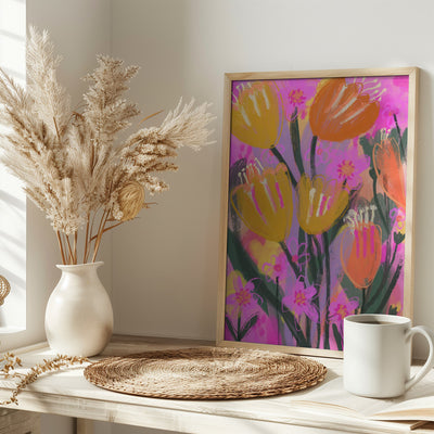 Wild Flower Field - Stretched Canvas, Poster or Fine Art Print I Heart Wall Art