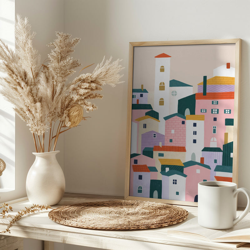 Town - Stretched Canvas, Poster or Fine Art Print I Heart Wall Art