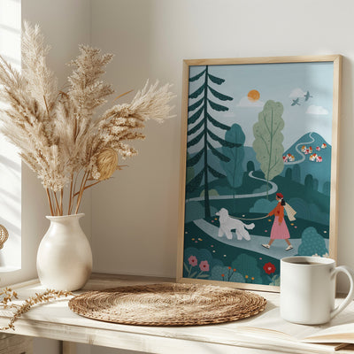 Poodle Walk - Stretched Canvas, Poster or Fine Art Print I Heart Wall Art