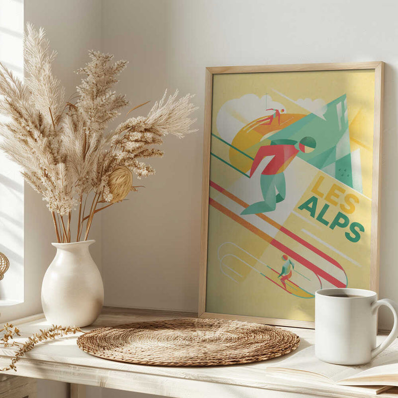 Retro Ski - Stretched Canvas, Poster or Fine Art Print