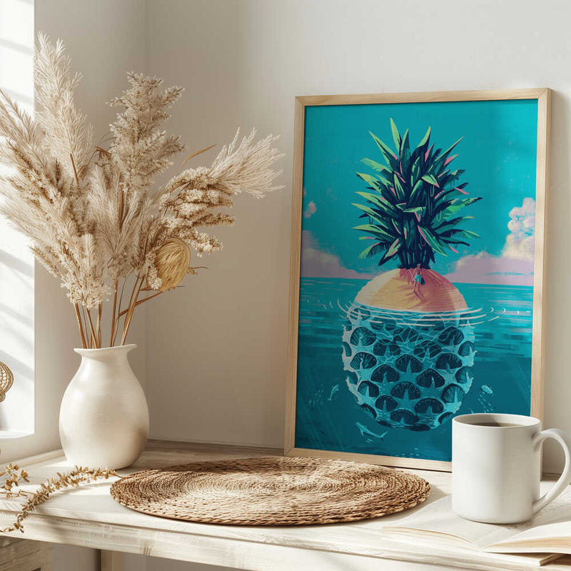 Stranded On Pineapple Island - Stretched Canvas, Poster or Fine Art Print