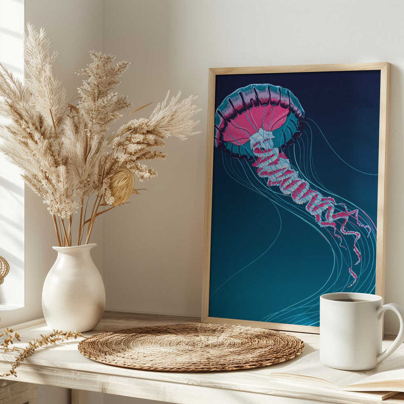 Lions Mane Jellyfish - Stretched Canvas, Poster or Fine Art Print