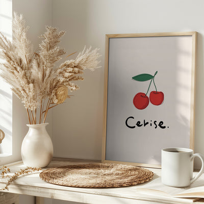 Modern French Fruits Collection &quot;Cherry / Cerise&quot; - Stretched Canvas, Poster or Fine Art Print I Heart Wall Art