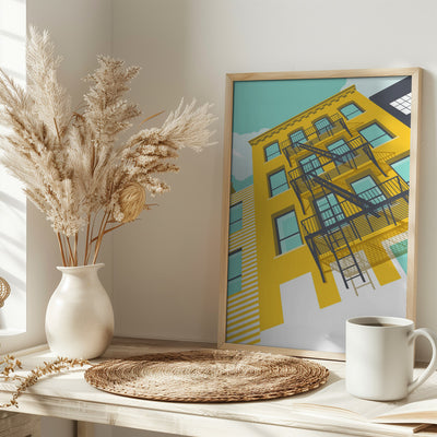 NYC Brooklyn Yellow - Stretched Canvas, Poster or Fine Art Print I Heart Wall Art