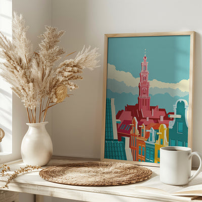 Amsterdam Westerkerk Jordaan - Stretched Canvas, Poster or Fine Art Print I Heart Wall Art