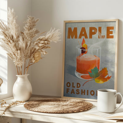 Maple Old Fashioned Cocktail - Stretched Canvas, Poster or Fine Art Print I Heart Wall Art
