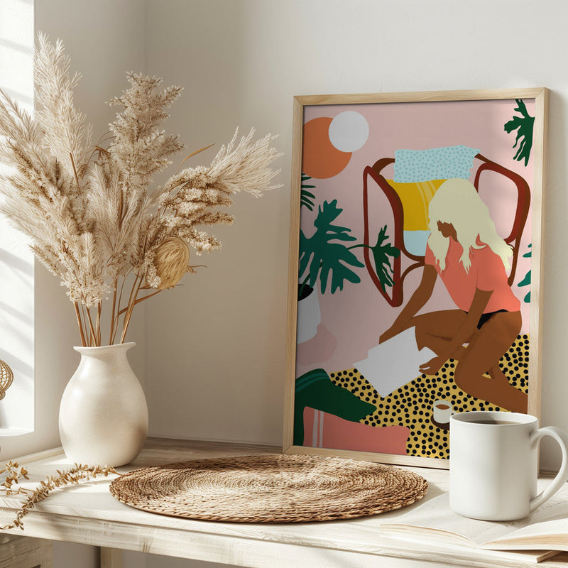 Chic Reading Corner - Stretched Canvas, Poster or Fine Art Print I Heart Wall Art