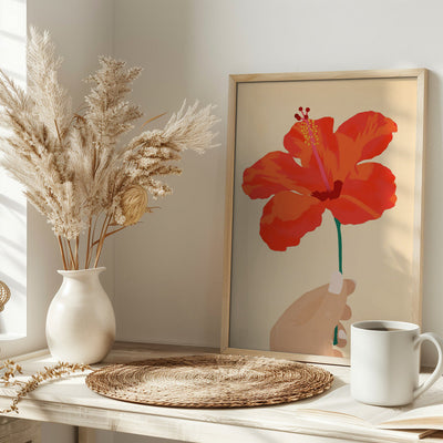 Hibiscus Affection - Stretched Canvas, Poster or Fine Art Print I Heart Wall Art